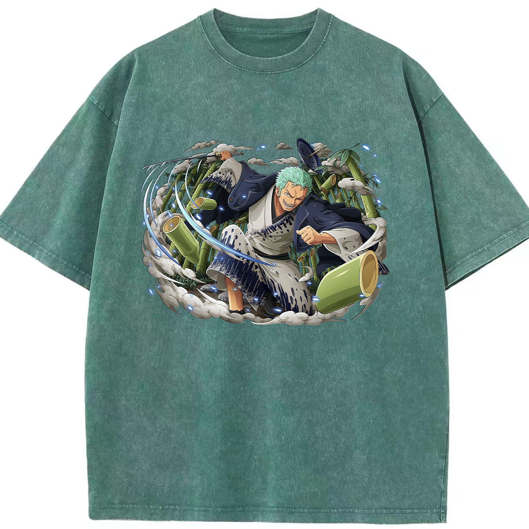 ワンピース ロロノア・ゾロ ONE PIECE Roronoa Zoro 綿100% ヴィンテージ風 半袖Tシャツ（フロントプリント）
